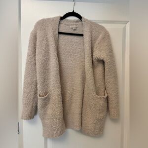 Barefoot Dreams Cream Fuzzy Cardigan